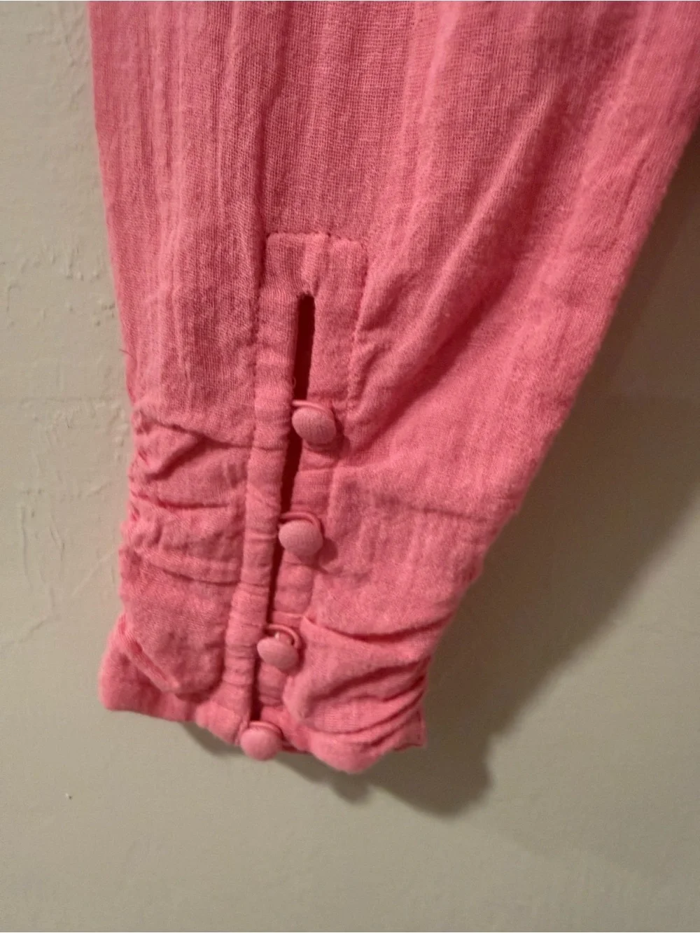 Free People Pink Smocked Peplum Long-Sleeve Top NWT